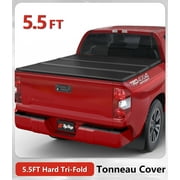 TIPTOP Tri-Fold Hard Tonneau Cover Truck Bed FRP On Top For 2007-2021 Tundra 5.5ft Bed (66.7") | TPM3 |For Models With or Without The Utili-Track System|