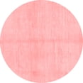 thumbnail image 1 of Ahgly Company Machine Washable Indoor Round Solid Red Modern Area Rugs, 4' Round, 1 of 4