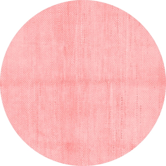 Ahgly Company Machine Washable Indoor Round Solid Red Modern Area Rugs, 4' Round