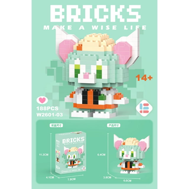 Bloques de construcción Disney LiLo Stitch lega, juguetes de Super Mario Bros, bloques Disney, juguetes de personajes de dibujos animados para regalos de cumpleaños