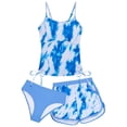 thumbnail image 2 of XIYON Kids Girls 2 Piece Swimsuit Sleeveless Suspenders Tankini Top And Bottoms Shorts Comfortable Fashion Swimwear For Swimming Beach Pool,Light Blue,9-10 Years, 2 of 3
