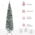 thumbnail image 4 of HOMCOM Snow Flocked Pencil Christmas Tree Slim Artificial Christmas Tree, 4 of 10