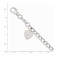 thumbnail image 2 of 14k White Gold Link W/ Heart Charm Bracelet, 2 of 2