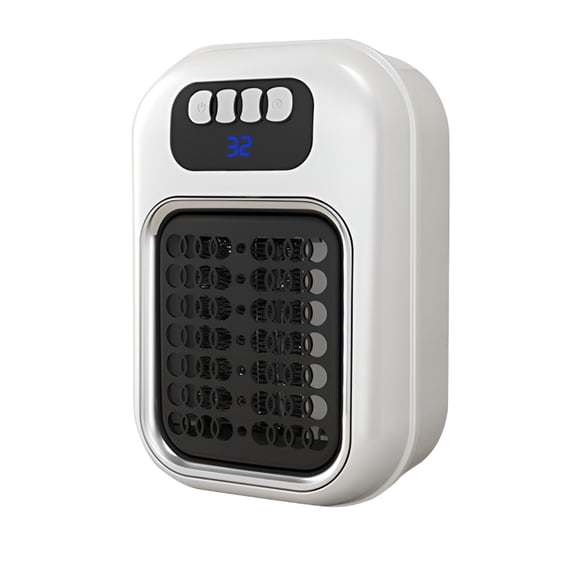 HIBIBUD 600W Small Space Heater, 110V Wall Heater, Small Wall Outlet Heater with Adjustable Thermostat, LED Display, Mini Heater for RV and Home Office Bathroom Indoor Use