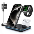 thumbnail image 1 of WAITIEE Cargador inalámbrico 3 en 1, estación de carga rápida de 15 W para Apple Watch 10/9/8/Ultra 2/Ultra/SE/7/6/5/4/3/2, para AirPods 3/2/1/Pro para iPhone 16/15/14/13 /Plus/Pro/Pro Max/12/11 (negr, 1 of 5