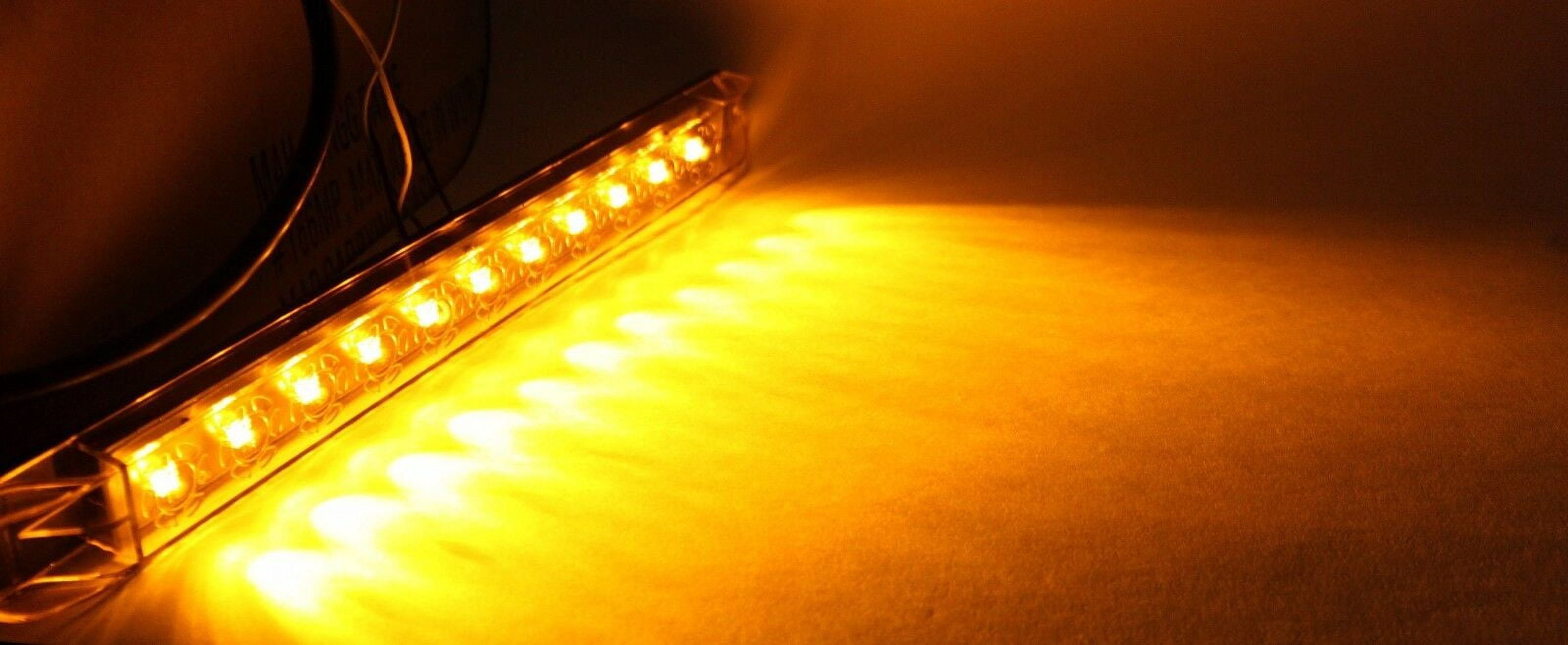 2 Amber Yellow 17" LED Light Bar Waterproof Turn Signal Clearance Truck Trailer EHD
