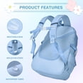 thumbnail image 4 of Sanmadrola Girlish School Backpack Multi-functional Large School Bookbags 15.6 Inch Laptop Backpacks Durable Cute Aesthetic Travel Daypacks for Tween Teen Primary Middle School Students, 4 of 9