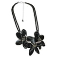 thumbnail image 2 of Pearl Center Triple Black Agate Flower .925 Silver Necklace, 2 of 4
