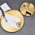 thumbnail image 3 of LHWEN Stainless Steel Gold Tray Round Jewelry Storage Beauty Tools Decorative Organizer Entrance Table Dresser Coffee Table Shiny Golden Tray for Home Decor Key Holder Candle Display Snack Serving, 3 of 9