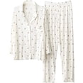 thumbnail image 1 of Conjunto de Pijama de Algodón Modal de Manga Larga para Mujer, Conjunto de Pijama de Dos Piezas Superior E Inferior, Conjunto de Pijama con Botones, 1 of 4