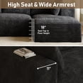 thumbnail image 4 of Wiilayok 107" Cloud Sectional Couch with L-Shape Chaise,Modern Modular Sofa with Deep Seat, Comfy Boneless Upholstered Couches for Living Room Bedroom,Dark Gray, 4 of 10