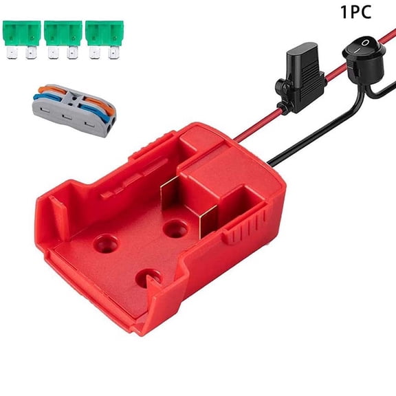 1 PC Power Wheel Battery Adapter For Milwaukee M18 Battery Adapter Converter 18V Battery Adapter Kit 14 AWG Wire With Fuses And Connectors
