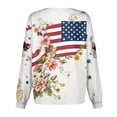 thumbnail image 5 of 4th Of July Scrub Jackets Women Patriotic Graphic Tees Casual Summer Medical Uniforms Crew Neck Long Sleeve American Flag Scrub Top, 5 of 5