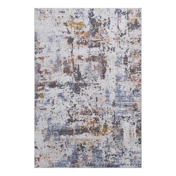 Bunyan Collection Traditional Vintage Ivory/Blue Area Rug (5'3'' x 7'6'')