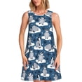 thumbnail image 1 of Balery Snow Penguin Vestidos de verano para mujer con estampado: vestido holgado sin mangas, vestido playero informal y cómodo para días calurosos., 1 of 7