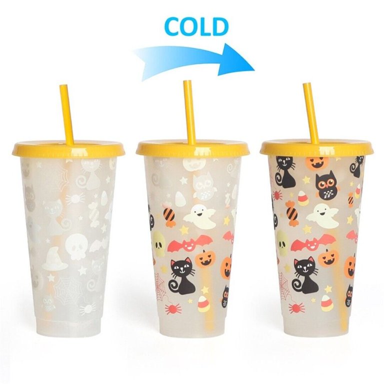 Halloween Cold Drink Cup Portable Dining Supplies Straw Cup Iced