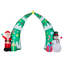UBesGoo 15Ft Inflatable Christmas Arch Santa Snowman Decoration with 13 Lights