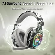 Wireless Gaming Headset 2.4GHz USB & Type-C Low Latency Gaming Headphones with Flip Mic, 40-Hr Battery Bluetooth Headset for PC, PS5, PS4, Mobile, Switch, Mac, Laptop