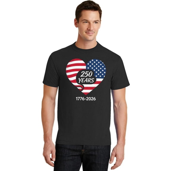 250th Anniversary USA Shirt - USA 250th Anniversary Shirt for Men, 1776-2026 Patriotic Shirts in 6 Sizes, Independence Day Graphic Tee, Men Clothing, 250 Anniversary USA Tshirt (S)