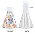 thumbnail image 3 of Yayeee Kitchen Hanging Hand Towels Set of 2 with Loop Bathroom Absorbent Tie Towel, Blue Retro Flower, 3 of 7