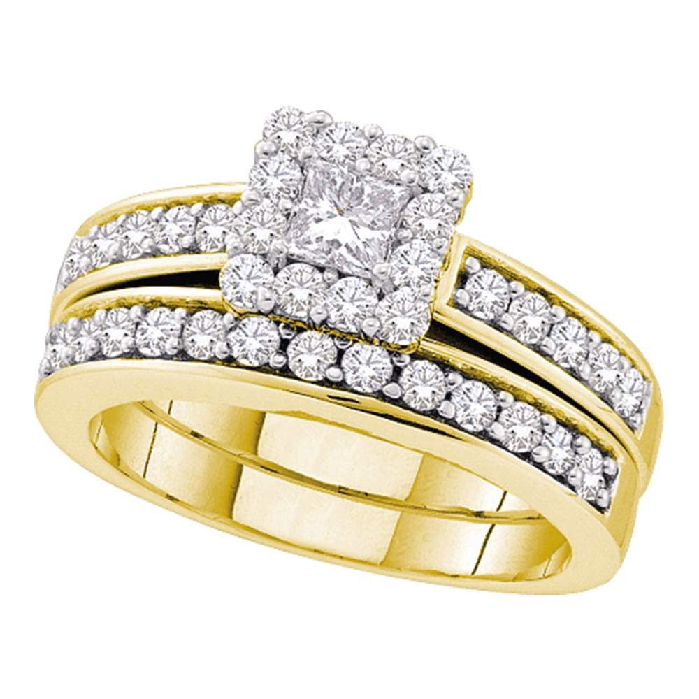 14kt Yellow Gold Womens Princess Diamond Bridal Wedding Engagement Ring ...