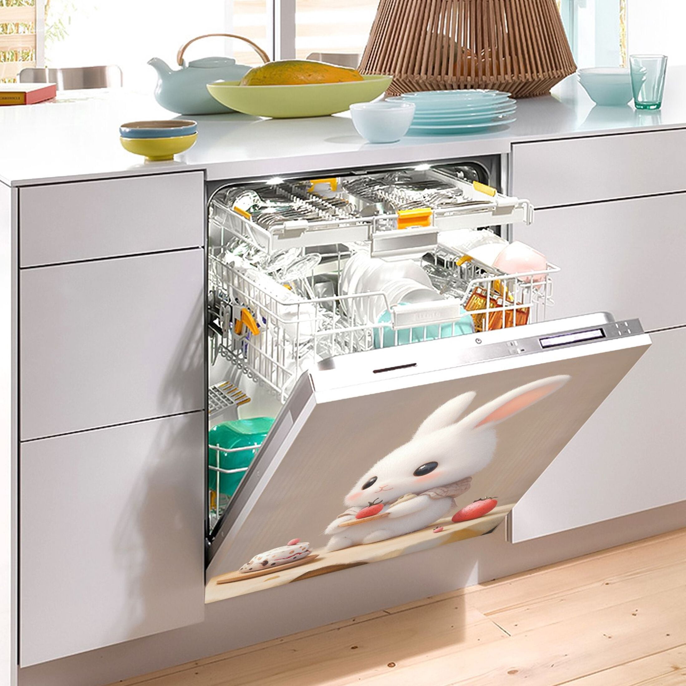 Dishwasher Magnetic Sticker 23x26 Inch Refrigerator Magnetic Sticker Washing Machine Magnetic Sticker Kitchen Panel Magnetic Sticker Home Decor Super Lovely Tomato Cat