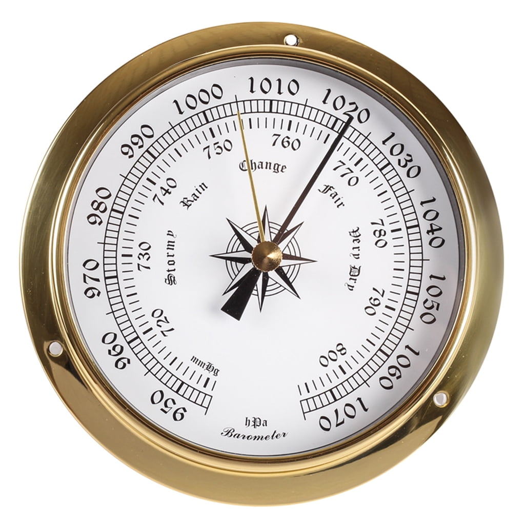 OOKWE 115mm Wall Mounted Thermometer Hygrometer Barometer Watch Tidal Clock Weather Station Indoor Outdoor