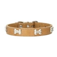 thumbnail image 1 of Methold Collar de perro elegante con hebillas ajustables y collar de perro con forma de hueso fácil de limpiar para perro Suministros para perros caqui S, 1 of 6