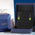thumbnail image 5 of Gem Stone King 14K Yellow Gold Green Peridot and Lab Grown Diamond Dangle Earrings for Women | 3.33 Cttw | Gemstone August Birthstone | Heart Shape 8MM, 5 of 6