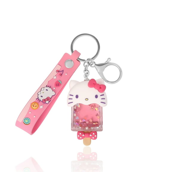 Hello Kitty Liquid Popsicle Keychain, Cute Bag and Purse Charm