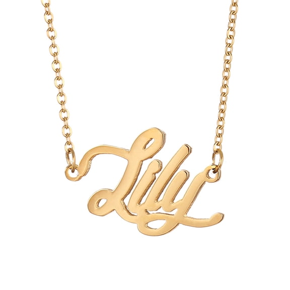18k Gold Plated Lilly Name Choker Necklace Jewlery Best Friend Gifts