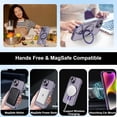 thumbnail image 5 of for iPhone 14 Case with Ring Holder [Compatible with MagSafe] [Invisible Kickstand] Clear TPU Shockproof Magnetic Stand Cover for iPhone 14 Phone Case, Purple, 5 of 12