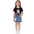 thumbnail image 2 of Shadoumai Girls Clothes 2 Piece Summer Shirred Skirt Sets Leopard print Bubble skirt Heart Print Tshirt Set Size 6-14 Years, 2 of 3