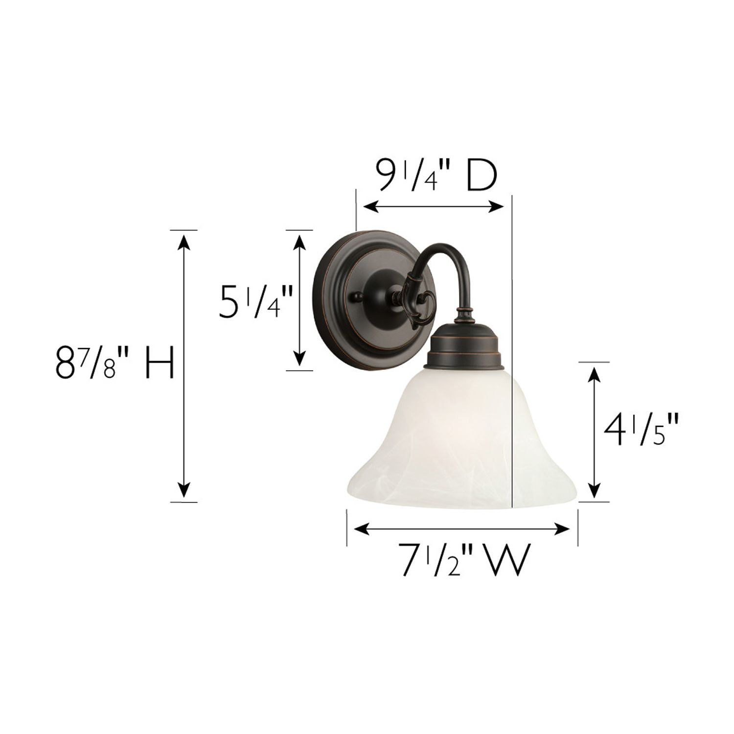 Design House Millbridge 1-Light Dimmable Wall or Vanity Light, Oil Rubbed Bronze