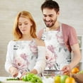 thumbnail image 3 of Pioneer Flower Floral Print Pattern Apron-Garden Aprons for Women with Pockets-Cotton Linen Waterproof Kitchen Cooking Gardening Aprons Adjustable for Kitchen,Cooking,BBQ and Salon 33x27 Inch, 3 of 7