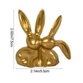 thumbnail image 3 of Eespoir Couple Bunny Kissing Bunny Figurine, Romantic Bunny Statue, Cute Animal Figurine For Valentine's Day, Anniversary, Shelf Decor, Gift(Gold), 3 of 7