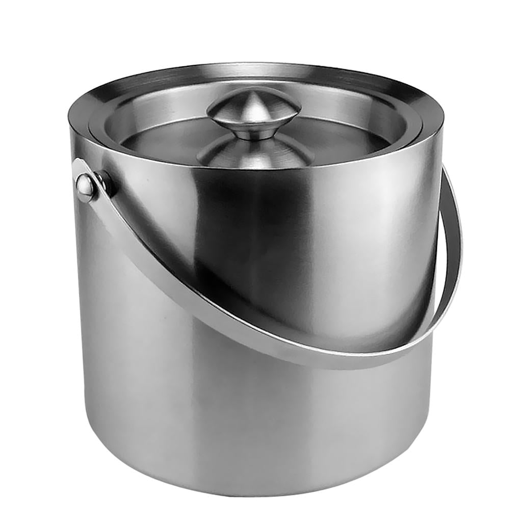 home Sanding Stainless Steel Cubes Barrel Ice Bucket Chiller , 2L