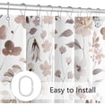 thumbnail image 6 of Brown Floral Shower Curtain, Watercolor Flower Fabric Shower Curtain for Bathroom, Cute Wildflower Butterfly Cloth Shower Curtain Set with Hooks, 72x72, 6 of 6