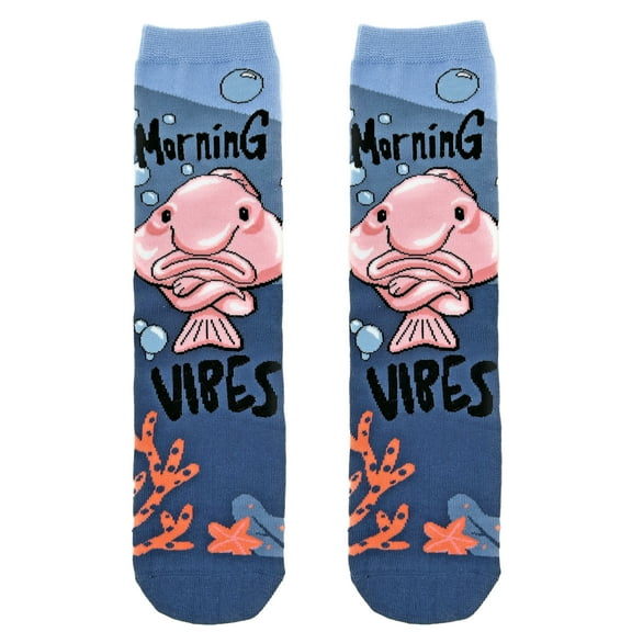OoohYeah Women’s Funny Saying Crazy Crew Socks, Cool Novelty Comfort Cotton Dress Socks, Morning Blob Vibes