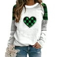 thumbnail image 5 of Plus Size St Patricks Day Sweatshirt for Women Festival Printed Color Block Crew Neck Long Sleeve Casual Tops (5XL, White), 5 of 5