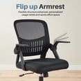 thumbnail image 5 of EDX Desk Chair with Ergonomic Lumbar Support, Flip-Up Armrests & Removable Footrest - 250lbs Capacity, Suitable for Home, Office, Bedroom, Black, 5 of 9