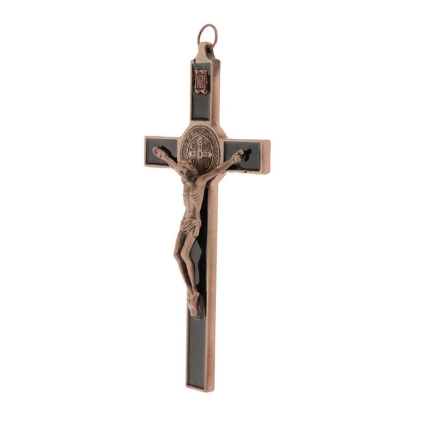 Figura de cruz de Jesús, decoración religiosa de metal, colgante para coche de Acción de Gracias rojo