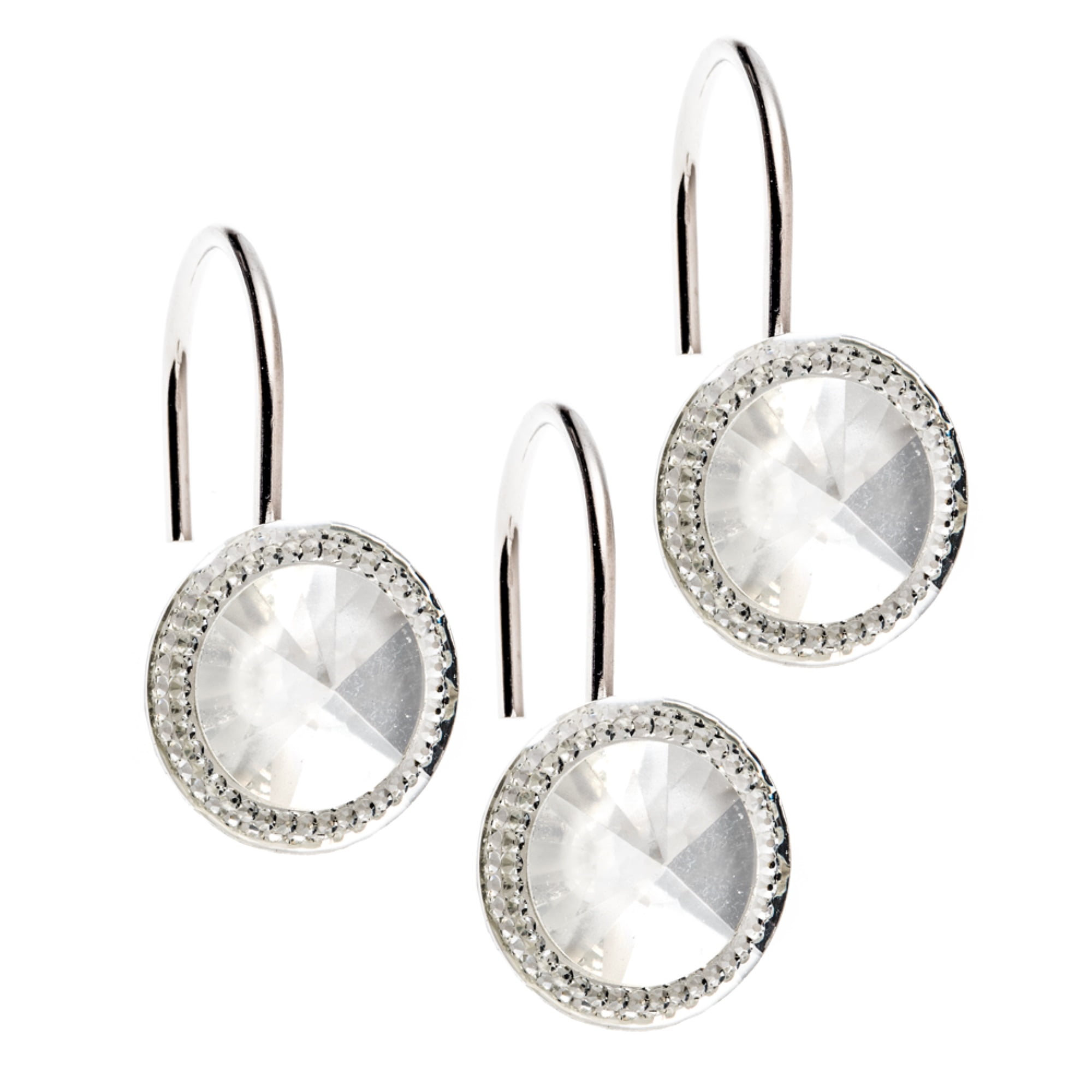 Caroline Bejeweld Resin Shower Curtain Hooks in Clear