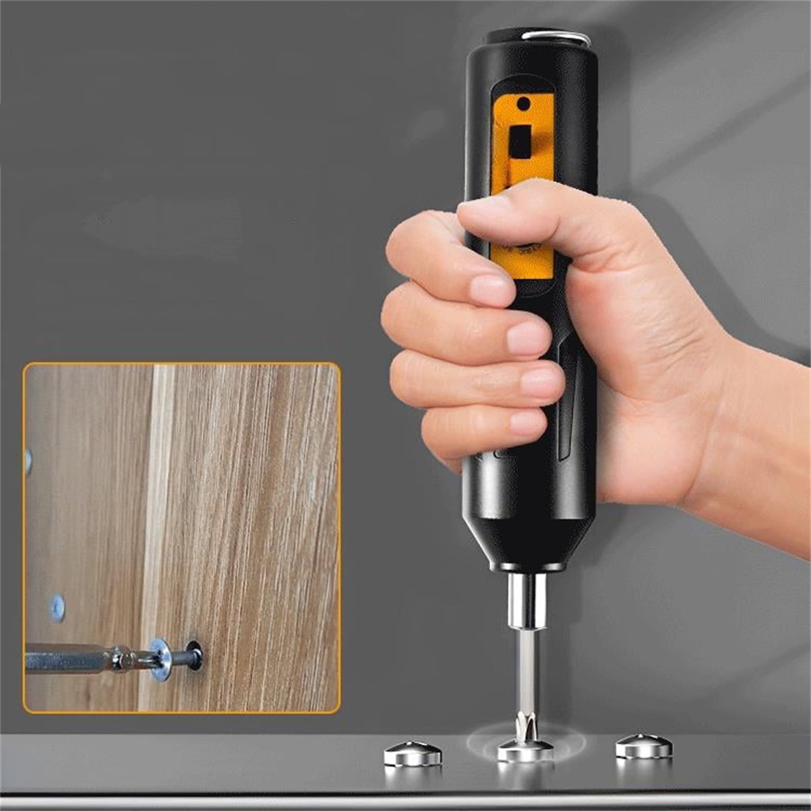 Yunuuuoa Electric Screwdriver Rechargeable Cordless Automatic Drill Tool Kit with Adjustable Torque Emergency Stop for Home DIY Repair