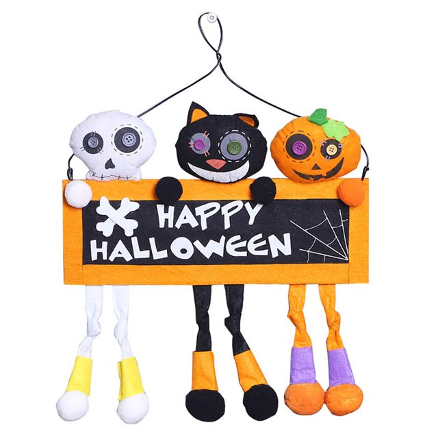 Puerta De Feliz Halloween Para Exteriores, Cartel Colgante De Puerta Fantasma De Calabaza, Decoración De Halloween Sweethay HA040039-02