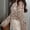 Beige, variant on Women's Loose Fit Sequin Long Sleeve Top – Crew Neck Semi-Sheer Woolen Blouse, Perfect for Fall/Winter Outings Pink,XXL