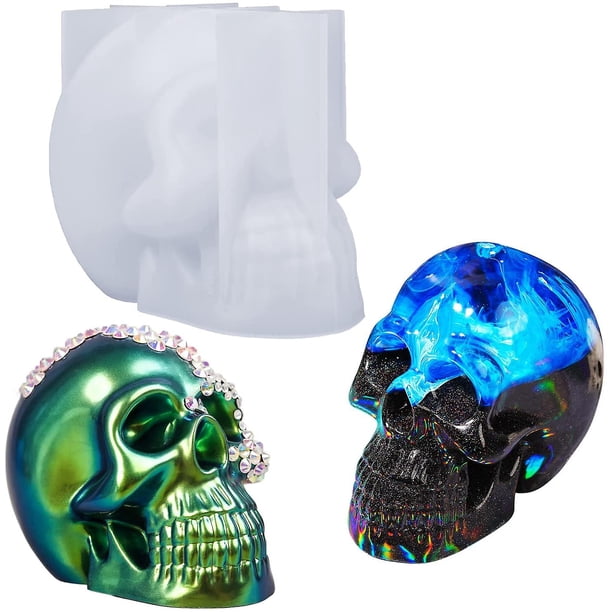 Molde De Silicona Calavera 3D - Para Velas, Resina Epoxi, Jabón, Chocolate, 11x8 Cm