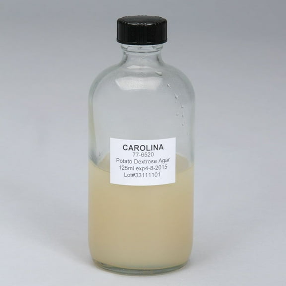 Potato Dextrose Agar, Prepared Media Bottle, 125 Ml