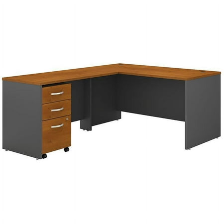 UPC: 0042976122089 | Series C 60W L Shaped Desk with Drawers in Natural Cherry – Engineered Wood