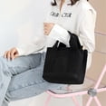 thumbnail image 5 of Bolso de mano para mujer, pequeño, de moda, mini, de lona, cruzado, para hombro, color negro, 5 of 5